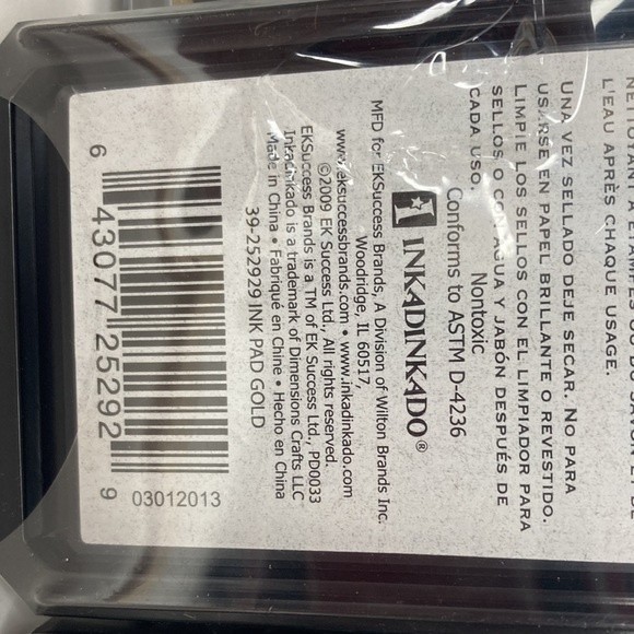 Inkadinkado Pigment Based Ink Stamp Pad Silver Gold 2 Each Crafts - Picture 8 of 13